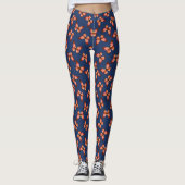 Butterflies Oranje roze en zwart patroon Leggings (Voorkant)