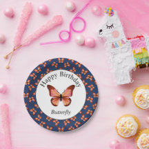 Butterflies Oranje roze zwarte patroon