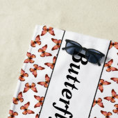 Butterflies Oranje roze zwarte patroon Strandlaken (In situ)