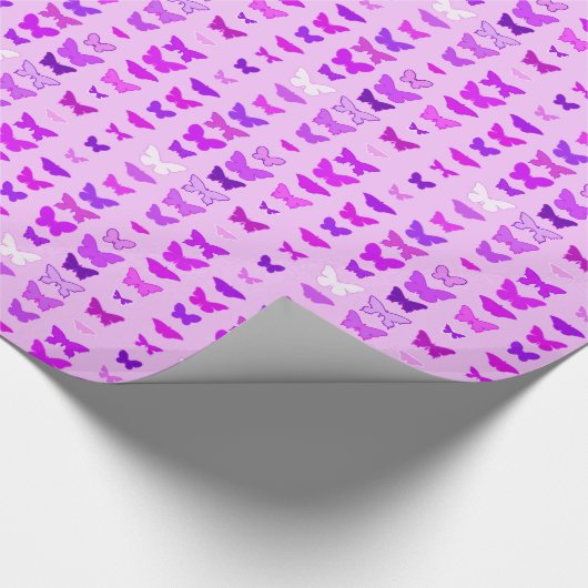 Butterflies, orchidee, violet en magenta cadeaupapier (Hoek)