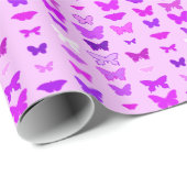 Butterflies, orchidee, violet en magenta cadeaupapier (Rol Hoek)