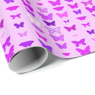Butterflies, orchidee, violet en magenta cadeaupapier