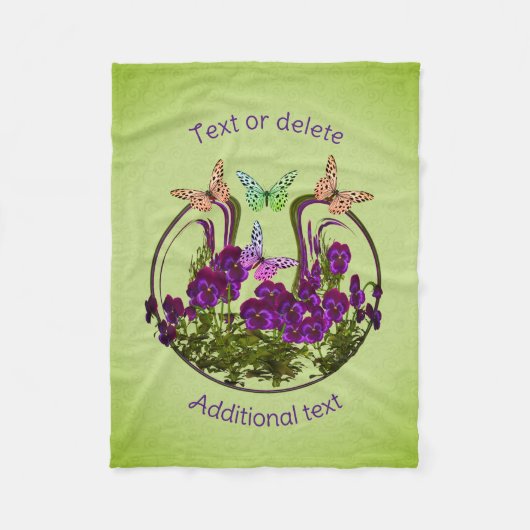 Butterflies over Abstracte ventilatorkunst op maat Fleece Deken (Voorkant)