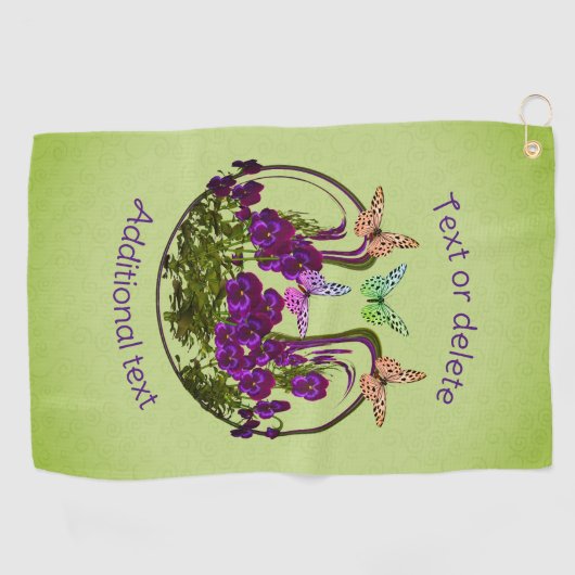 Butterflies over Abstracte ventilatorkunst op maat Golfhanddoek (Horizontaal)