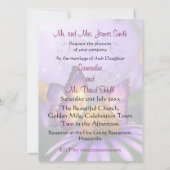 Butterflies over de uitnodiging voor een Paarse Da (Achterkant)