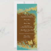 Butterflies over een blauwgroen trouwthema - Creëe Kaart (Achterkant)