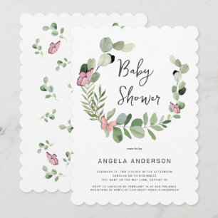 Butterflies over het gehele gescand Baby shower Kaart