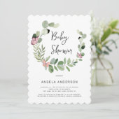 Butterflies over het gehele gescand Baby shower Kaart (Staand voorkant)