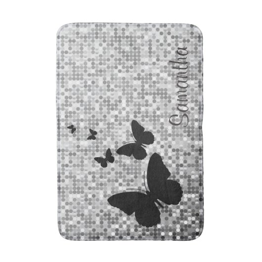 Butterflies over Tegels Design Bath Mat (Voorkant Verticaal)