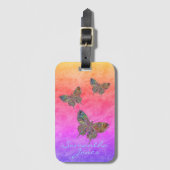 Butterflies paalregenboog *Personaliseren* Bagagelabel (Voorkant (verticaal))