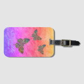 Butterflies paalregenboog *Personaliseren* Bagagelabel (Voorkant (horizontaal))