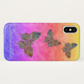 Butterflies paalregenboog *Personaliseren* Case-Mate iPhone Case (Achterkant (horizontaal))