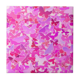Butterflies, paars, lavender, roze tegeltje