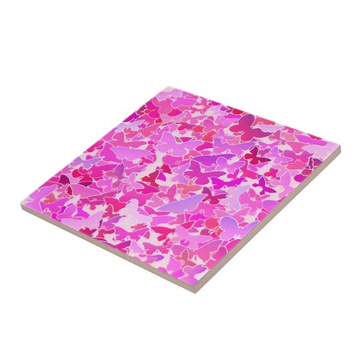 Butterflies, paars, lavender, roze tegeltje (Zijkant)