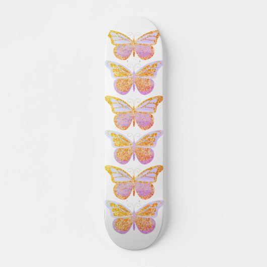 Butterflies Paarse goudsparkle Persoonlijk Skateboard (Voorkant)