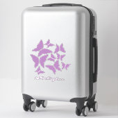 Butterflies Paarse witte Sticker (Koffer)