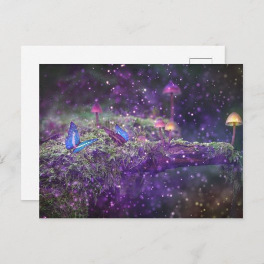 Butterflies paddenstoel Forest Fantasy Briefkaart (Voorkant / Achterkant)
