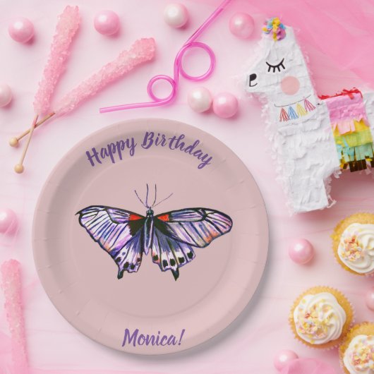 Butterflies Papieren Bordje (Feest)