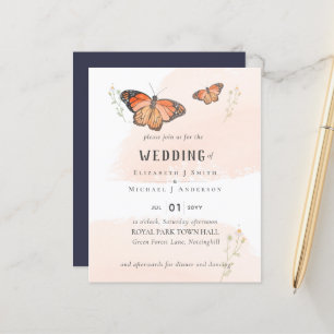 Butterflies Paradise Waterverf WEDDING Invitation