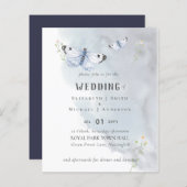Butterflies Paradise Waterverf WEDDING Invitation (Voorkant / Achterkant)
