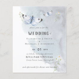 Butterflies Paradise Waterverf WEDDING Invitation