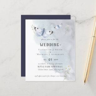 Butterflies Paradise Waterverf WEDDING Invitation