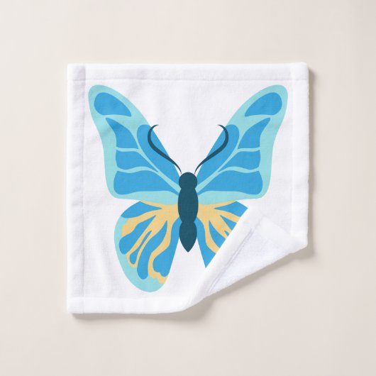 Butterflies Patroon Aangepaste kleuren Grafisch Bad Handdoek (Wasdoekje)