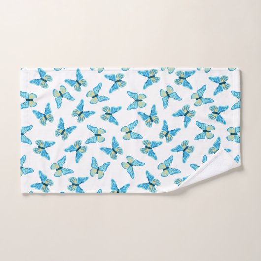 Butterflies Patroon Aangepaste kleuren Grafisch Bad Handdoek (Handdoek)