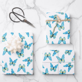 Butterflies Patroon Aangepaste kleuren Grafisch Inpakpapier Vel