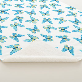 Butterflies Patroon Aangepaste kleuren Grafisch Sherpa Deken