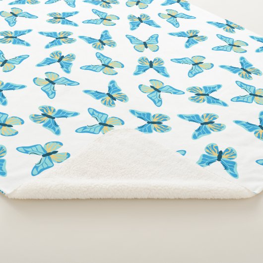 Butterflies Patroon Aangepaste kleuren Grafisch Sherpa Deken (3/4)