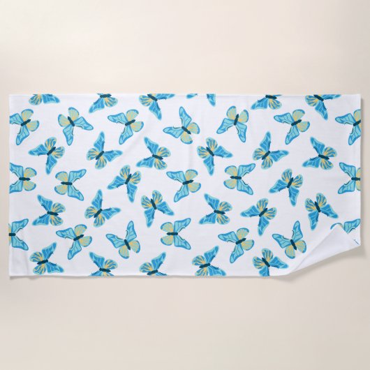 Butterflies Patroon Aangepaste kleuren Grafisch Strandlaken (Voorkant)