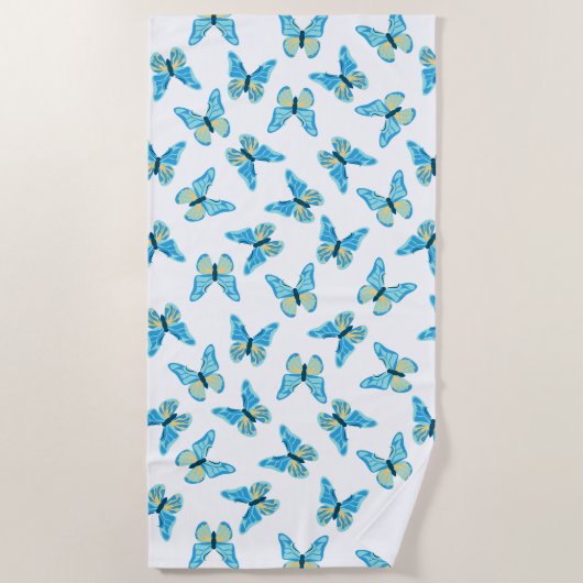 Butterflies Patroon Aangepaste kleuren Grafisch Strandlaken (Voorkant)