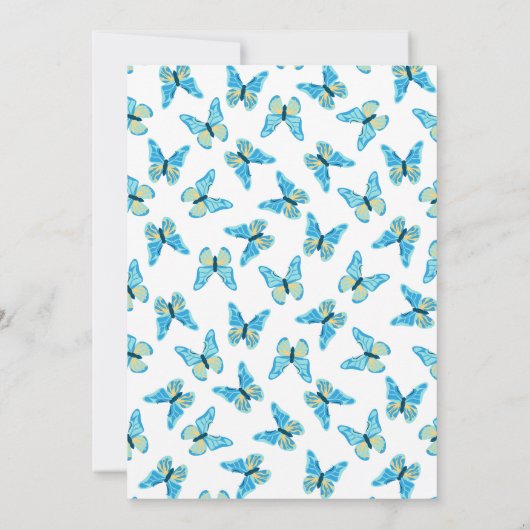 Butterflies Patroon Aangepaste kleuren Grafische P Kaart (Achterkant)