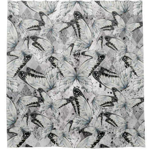 Butterflies-patroon Douchegordijn (Voorkant)