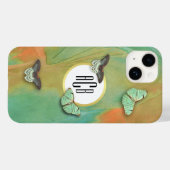  Butterflies Patroon met Monogram Case-Mate iPhone Case (Achterkant (horizontaal))