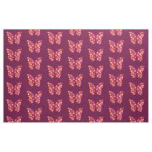 Butterflies Patroon op wijnrood