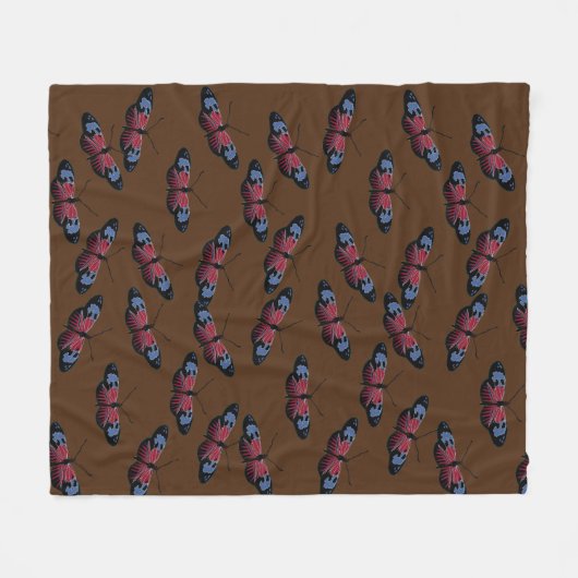 Butterflies Pattern Fleece Blanket Deken (Voorkant (Horizontaal))