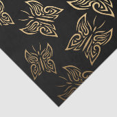 Butterflies Pattern Gold Black Tissuepapier (Detail)