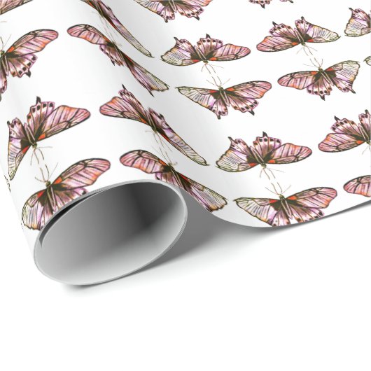 Butterflies Pattern Holiday Wrap Cadeaupapier (Rol Hoek)
