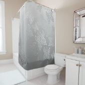 Butterflies Pattern Silver Douchegordijn (In situ)