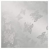 Butterflies Pattern Silver Stof (Close Up)