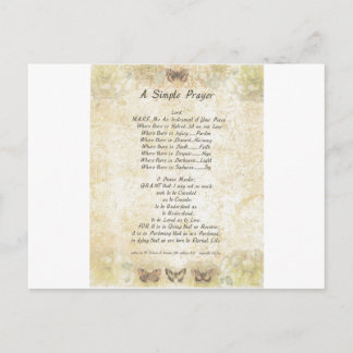 butterflies=paus francis=st. francis SIMPLE PRAYER Briefkaart