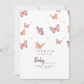 Butterflies Peach & White Baby shower by Mail Kaart (Voorkant)