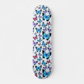 Butterflies Pink Blauwgroen Girly Whimsical Persoonlijk Skateboard (Voorkant)