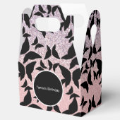 Butterflies Pink Glitter Birthday Party Bedankdoosjes (Geopend)