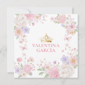 Butterflies Pink Purple Quinceañera 15 Anos Kaart (Achterkant)