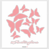Butterflies Pink White Car Sticker (Vel)