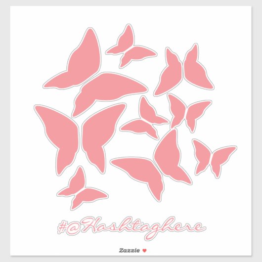 Butterflies Pink White Car Sticker (Vel)