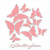 Butterflies Pink White Car Sticker (Voorkant)